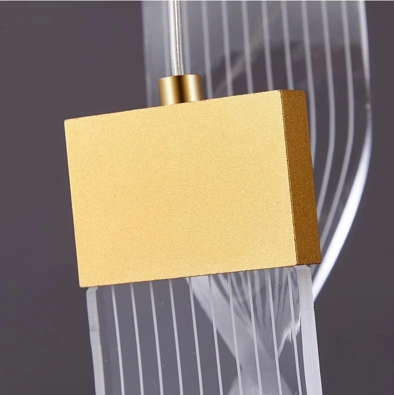 Nowoczesna Lampa Wisząca Precel Żyrandol Złoty LED - obrazek 10