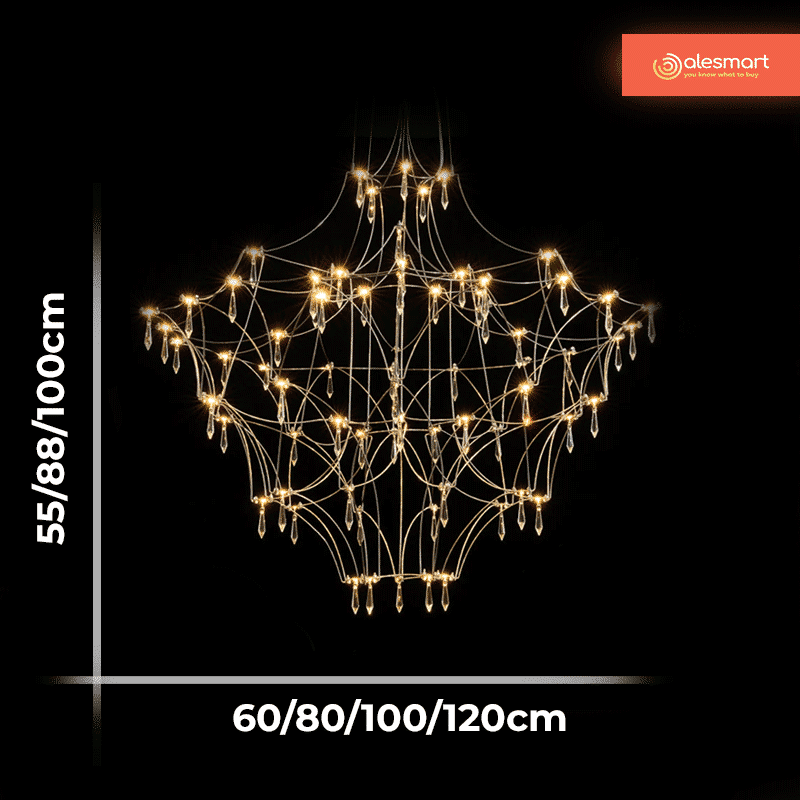 Luksusowa Lampa Wisząca Quasar Żyrandol Kryształowy LED - obrazek 5