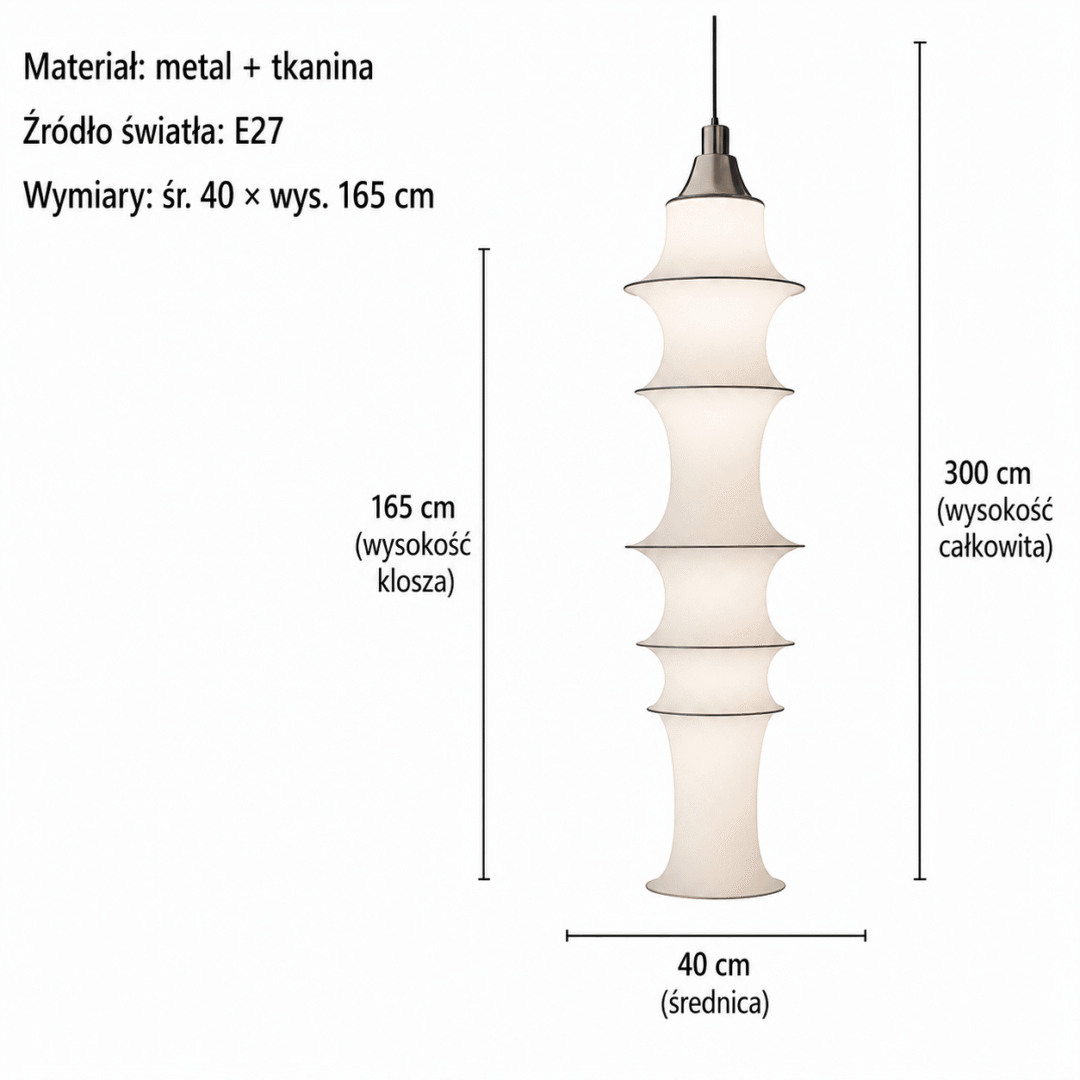 Lampa wisząca z materiałowym abażurem 165