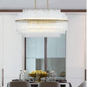 Nowoczesna Szklana Lampa Wisząca East Żyrandol Złoty