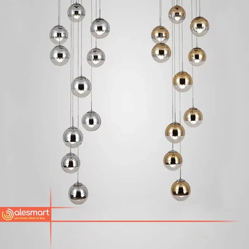 Lamp wisząca Globo szklane kule OPRAWA kaskada zwis - obrazek 3