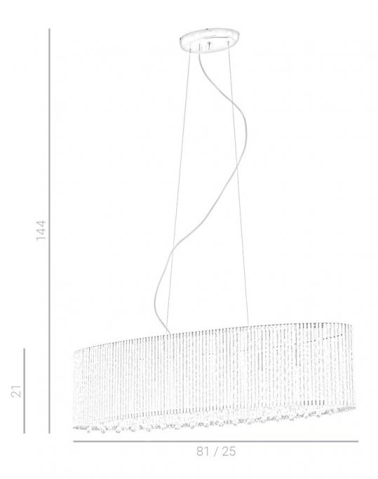 Żyrandol Lampa wisząca Anabella Glamour Srebrna - obrazek 6