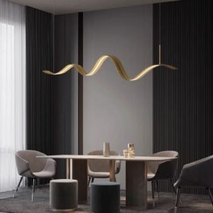 Nowoczesna Metalowa Lampa Wisząca Karpa Złota