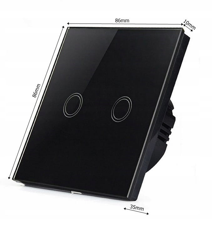Dotykowy Szklany Włącznik Światła WiFi Tuya LED Podwójny - obrazek 3