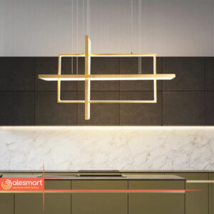 Lampa wisząca świecące 3 prostokąty LED kolor Biały