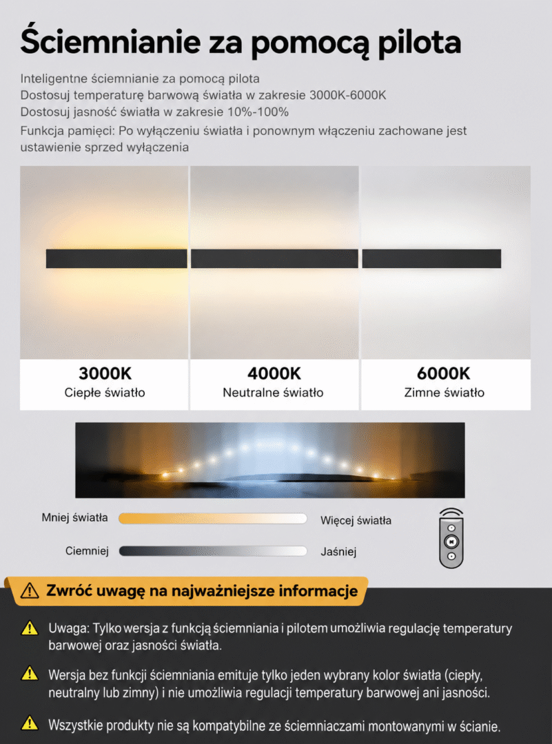 Zewnętrzna wodoodporna lampa ścienna LED 30-240 cm 6 Zewnętrzna wodoodporna lampa ścienna LED 30-240 cm