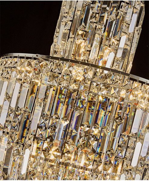 Nowoczesna Kryształowa Lampa Wisząca Luxuria Żyrandol Glamour Złoty - obrazek 12