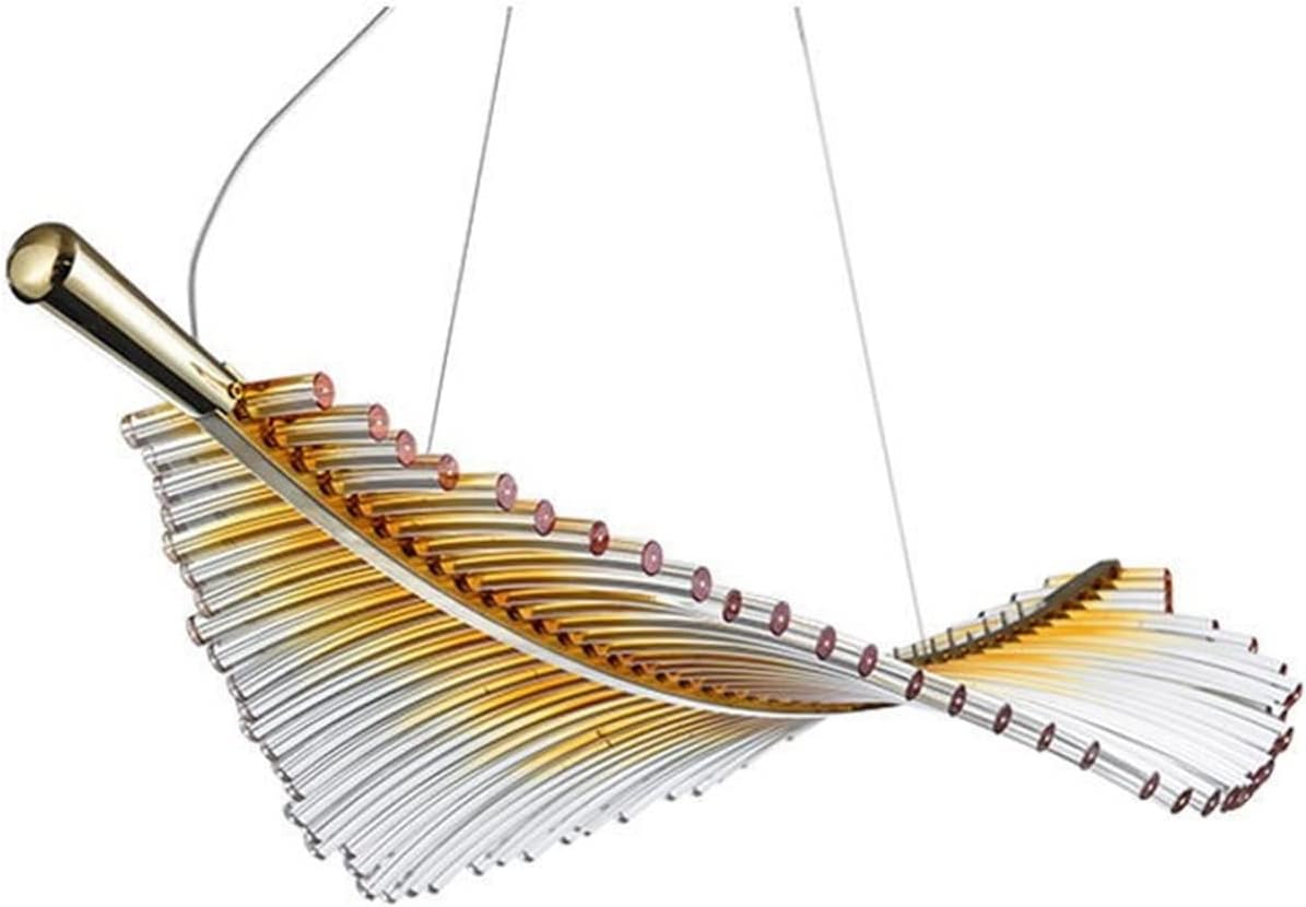 Nowoczesna Lampa Wisząca Leaf Żyrandol Złoty - obrazek 11