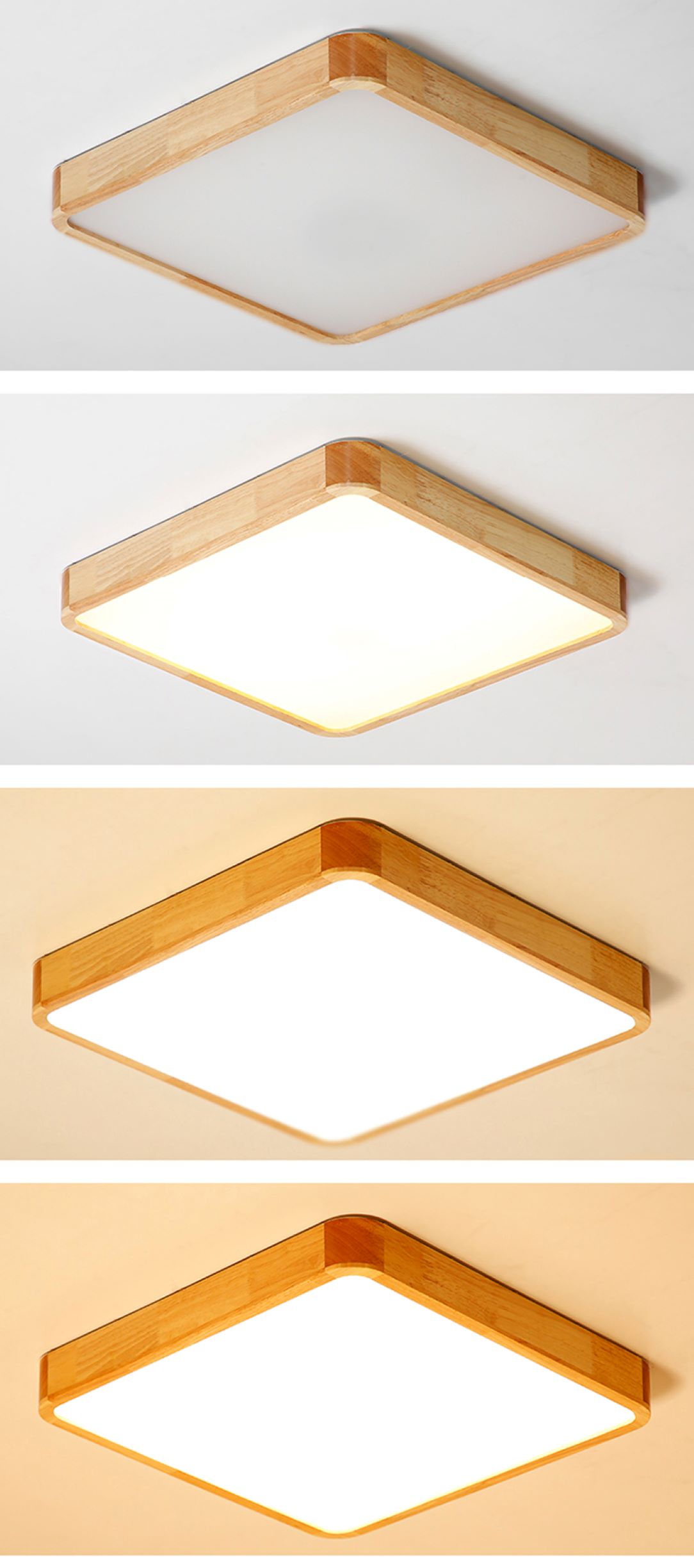 Drewniana Lampa Sufitowa Wood Plafon LED - obrazek 6