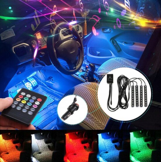 Oświetlenie Wnętrza Kabiny Samochodu LED RGB