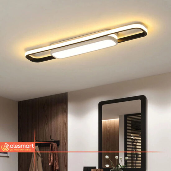 Nowoczesny Plafon Sufitowy Podłużny Lampa LED Środek + Pilot. Do przedpokoju, salonu, sypialni, kuchni, korytarza, jadalni czy biura.