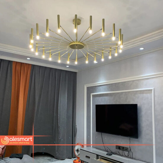 Żyrandol w stylu Nordycki LED Lampa pałąki 24xG9 130cm do salonu, do sypialni, do domu. NOWOCZESNY w 3 kolorach czarny, biały, złoty.