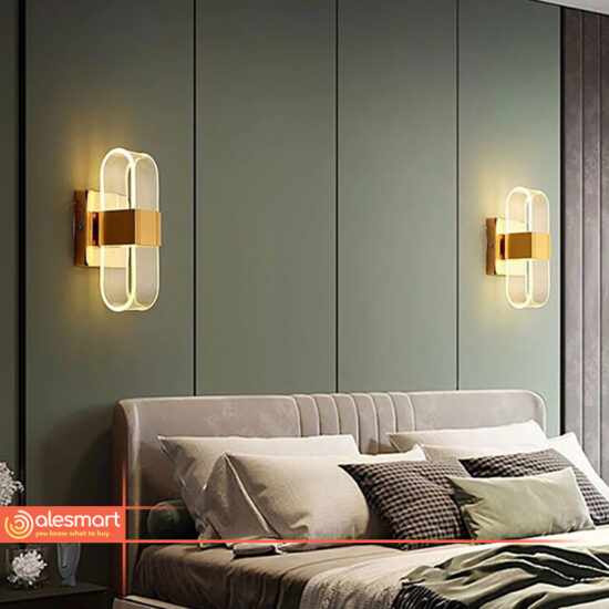Kinkiet Nowoczesny Cieniowany dwustronny LED 11-24W, złoty, czarny. Do sypialni, korytarza, pokoju, salonu.