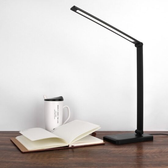 Nowoczesna lampa stołowa Laopao LED ściemniana, bezprzewodowa, regulacja natężenia światła, barwy światła do wyboru. Idealna na biurko, do czytania. 