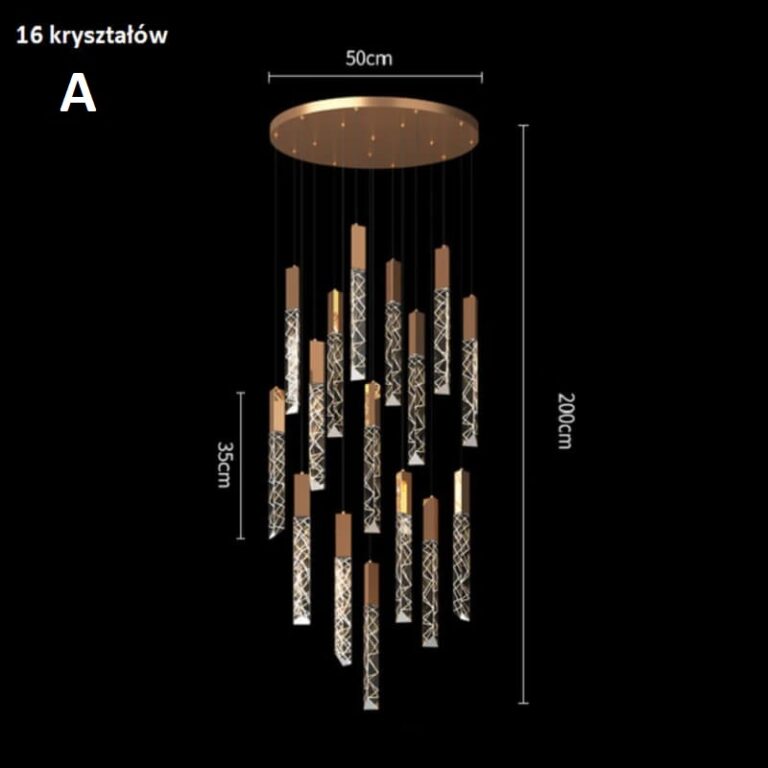 Lampa wisząca punktowa nowoczesna kryształy LED, stylowa i elegancka. Do salonu, do kuchni, na przedpokój czy nad schody. 