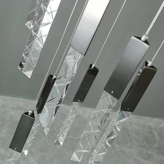 Lampa wisząca punktowa nowoczesna kryształy LED, stylowa i elegancka. Do salonu, do kuchni, na przedpokój czy nad schody. 
