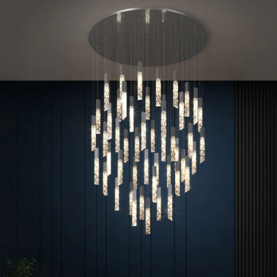 Lampa wisząca punktowa nowoczesna kryształy LED, stylowa i elegancka. Do salonu, do kuchni, na przedpokój czy nad schody. 