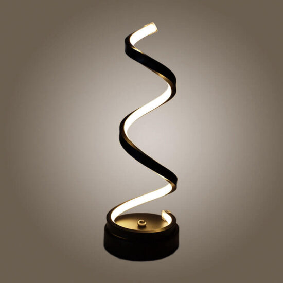 Nowoczesna lampa stołowa LED spiralna ściemniana Helix 45,5cm, na biurko, do sypialni, do salonu.