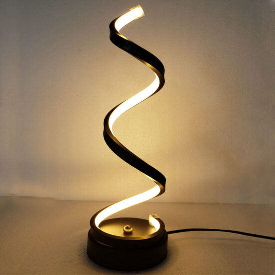 Nowoczesna lampa stołowa LED spiralna ściemniana Helix 45,5cm, na biurko, do sypialni, do salonu.