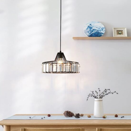Żyrandol lampa wisząca kryształowa elegancka klatka, do salonu, do jadalni, do kawiarni. Minimalistyczna, stylowa i nowoczesna. 