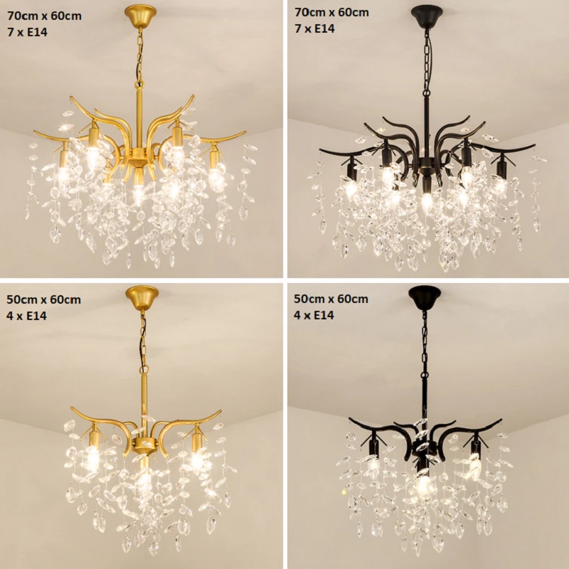 Nowoczesny żyrandol kryształowy LED rozgałęziony Nordic, elegancki i stylowy. Do salonu lub do jadalni.