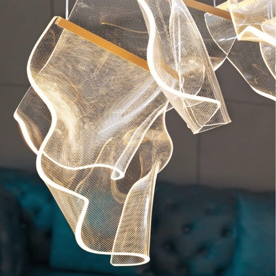 Lampa wisząca akrylowa papier artystyczny LED nowoczesna i niepowtarzalna. Do salonu, do sypialni, do jadalni.