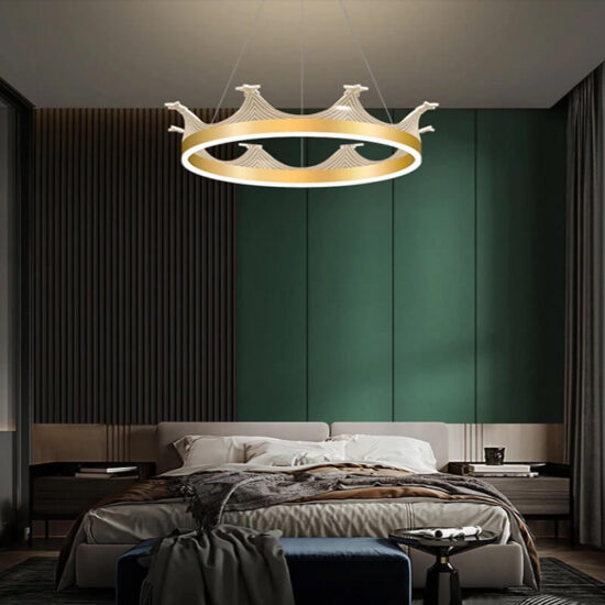 Lampa wisząca Korona LED nowoczesna, oryginalna i elegancka. Do sypialni, do salonu.