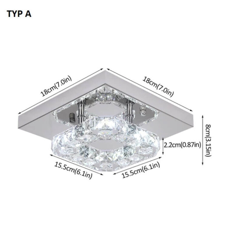 Lampa sufitowa kryształowa plafon LED geometryczna nowoczesna i elegancka. Do salonu, do jadalni, do sypialni.