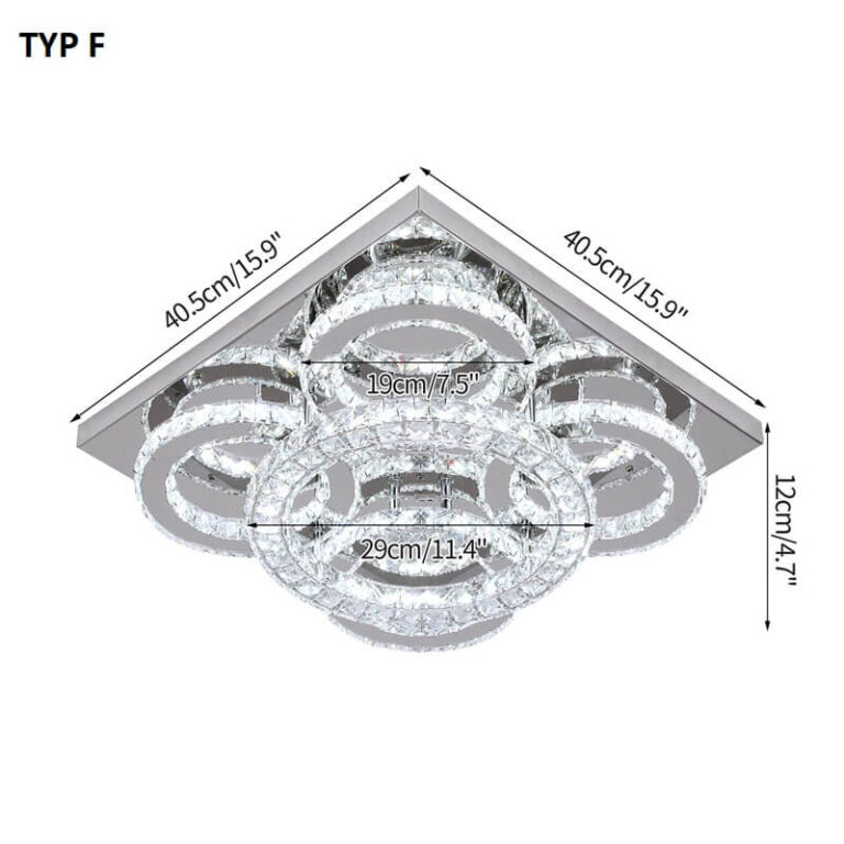 Lampa sufitowa kryształowa plafon LED geometryczna nowoczesna i elegancka. Do salonu, do jadalni, do sypialni.