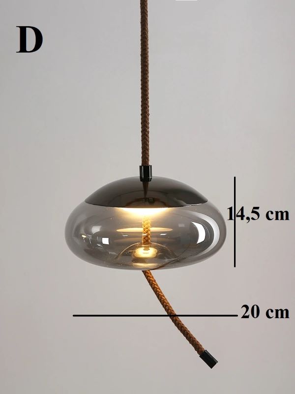 Minimalistyczna szklana skandynawska o oryginalnym wzorze lampa wisząca Brokis Knot
