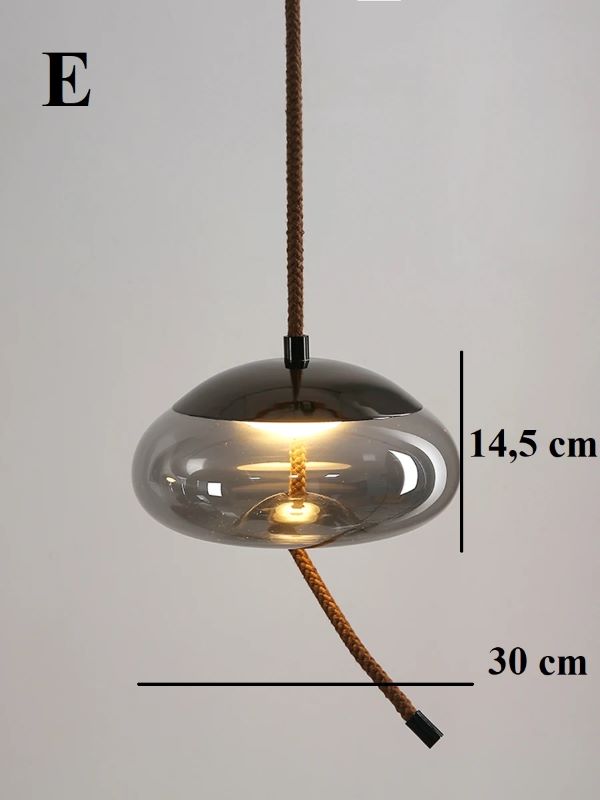 Minimalistyczna szklana skandynawska o oryginalnym wzorze lampa wisząca Brokis Knot