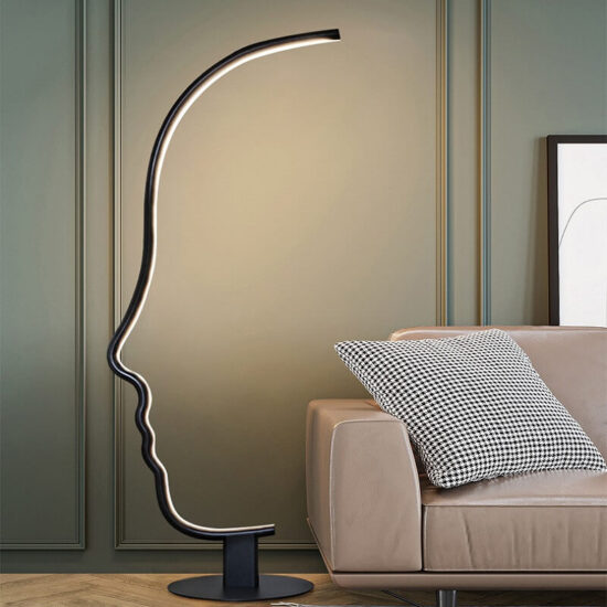 Nowoczesna lampa podłogowa Human Face LED minimalistyczna i elegancka. Do salonu, do jadalni, do sypialni.
