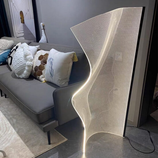 Oryginalna lampa podłogowa Gweilo LED skandynawska, elegancka i stylowa. Do salonu, do sypialni, do jadalni.