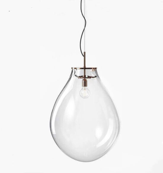 Szklana lampa wisząca Tim Bomma skandynawska, minimalistyczna i elegancka. Do salonu, do jadalni, nad wyspę.