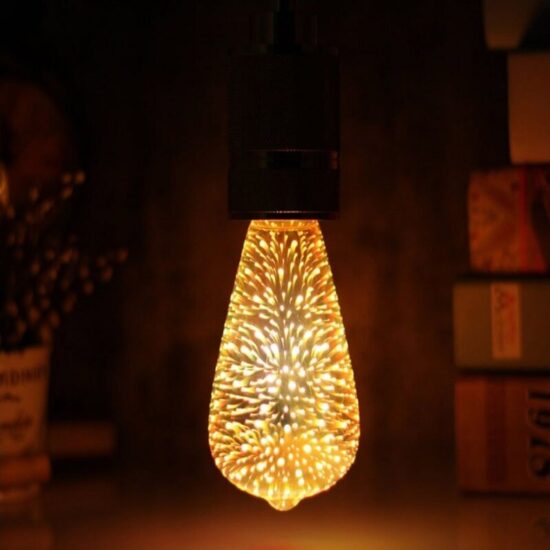 Żarówka dekoracyjna LED vintage fajerwerki, zachwycająca i oryginalna. Do salonu, sypialni, pokoju dziecięcego.
