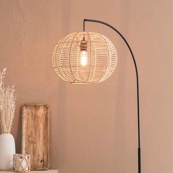 Lampa Podłogowa Rattanowa Naturalna Boho