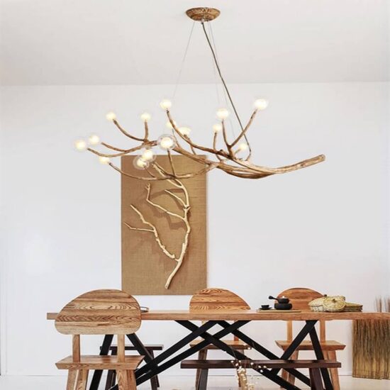 Lampa wisząca gałąź drzewa rustykalna vintage zjawiskowa i oryginalna. Do salonu, do jadalni, do sypialni.
