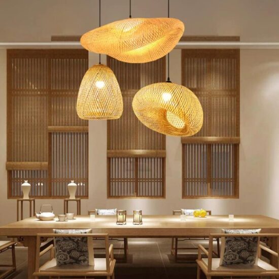 Lampa wisząca naturalna bambusowa boho oryginalna i stylowa. Do jadalni, do salonu, do sypialni.
