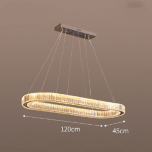 Żyrandol kryształowy punktowy zwis owal gustowny, wytworny, lama wisząca, luksusowa,  diamentowa, oprawa oświetleniowa ze stali nierdzewnej.