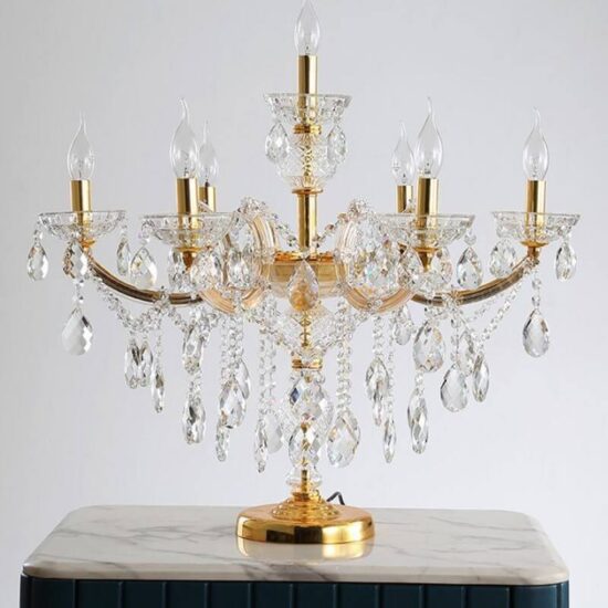 Lampa stojąca kryształowa Candle art deco luksusowa i elegancka. Do salonu, do sypialni, do jadalni.