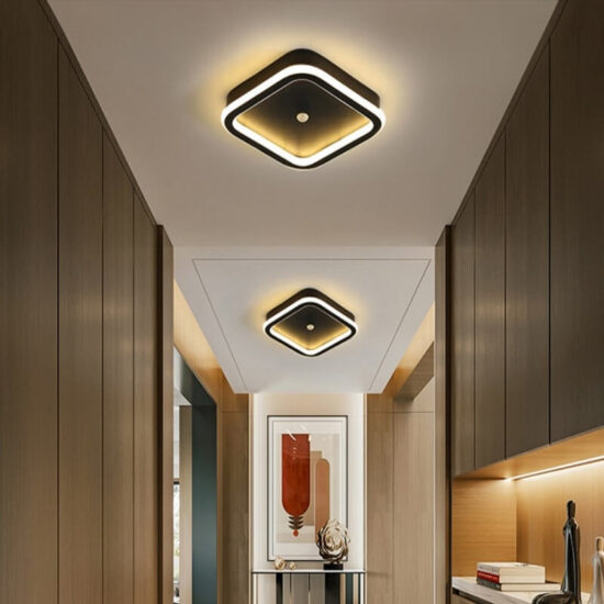 Lampa sufitowa czujnik ruchu LED art deco funkcjonalna i elegancka. Idealna na korytarz, przedpokój czy do salonu.