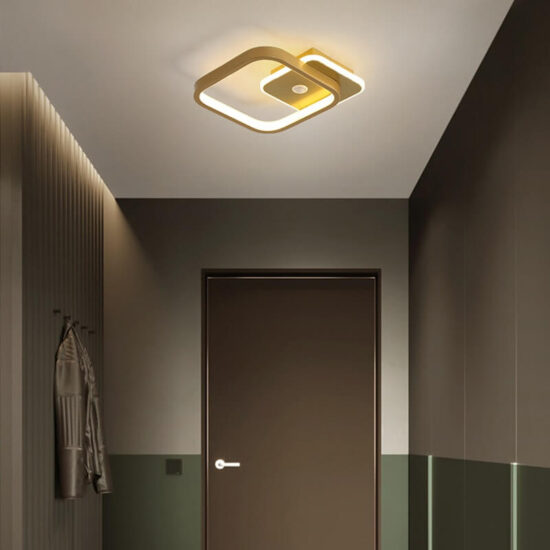 Lampa sufitowa czujnik ruchu LED art deco funkcjonalna i elegancka. Idealna na korytarz, przedpokój czy do salonu.