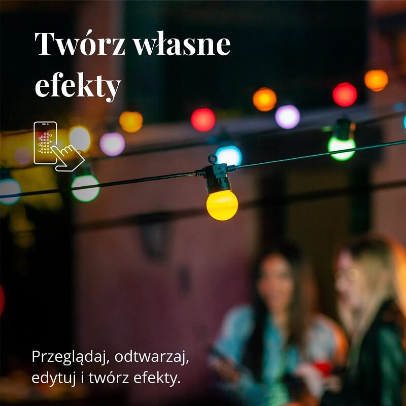 Lampki ozdobne Twinkly Festoon 20 zestaw startowy. Rewolucyjne, inteligentne i zjawiskowe lampki RGB. 
