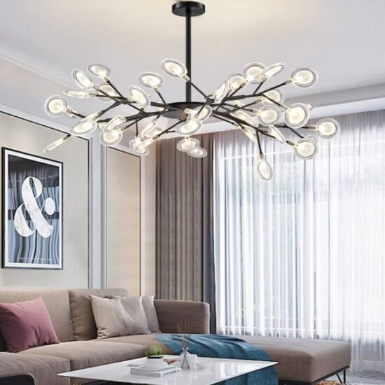 Luksusowy żyrandol Firefly LED art deco zjawiskowy i elegancki. Do jadalni, do salonu, do sypialni.