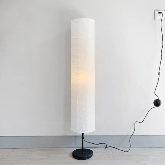 Papierowa lampa podłogowa podłużna art deco minimalistyczna i stylowa. Do salonu, do jadalni, do sypialni.