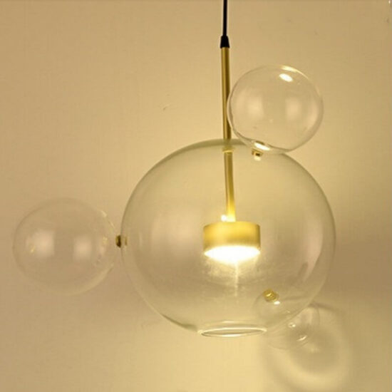 Szklana lampa wisząca Bubbles art deco zjawiskowa i elegancka. Do sypialni, do salonu, do jadalni.