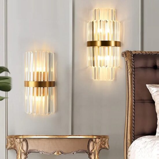 Kryształowa lampa ścienna glamour Copel luksusowa i elegancka. Do sypialni, do salonu, na przedpokój.