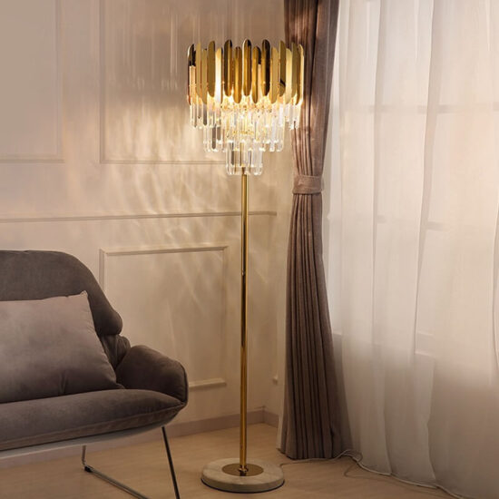 Luksusowa lampa stojąca Imperial glamour elegancka i zjawiskowa. Do salonu, do sypialni, do gabinetu.