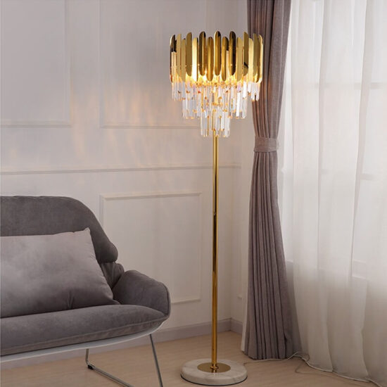 Luksusowa lampa stojąca Imperial glamour elegancka i zjawiskowa. Do salonu, do sypialni, do gabinetu.