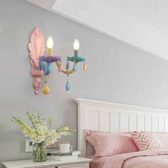 Nowoczesna lampa ścienna kolorowa Macaron oryginalna i zjawiskowa. Do pokoju dziecięcego, do sypialni, do salonu.